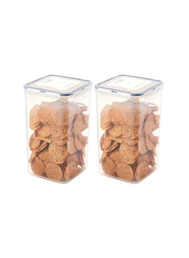 Lock & Lock Classics Square Plastic Airtight Food Storage Containers with Leak Proof Lid, 4 Liter, Set of 2, Transparent (HPL822R x 2) - Image 2