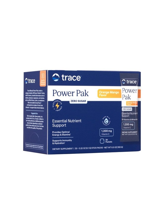 Trace Minerals باك قوى المعادن النادرة خالي من السكر - دعم صحة المناعة والطاقة - مسحوق مشروب مع الفيتامينات والمعادن - يدعم الترطيب وامتصاص المعادن - برتقال مانجو، 30 عبوة (30 حصة) - Image 1