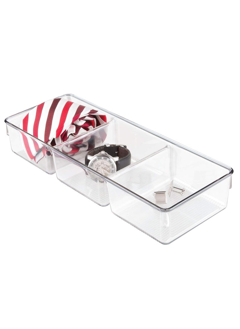 InterDesign InterDesign Linus NonSlip Multipurpose Plastic Drawer Organizer for Clips Stables Cutlery Gadgets Office Supplies Cosmetics Clear  - Image 2