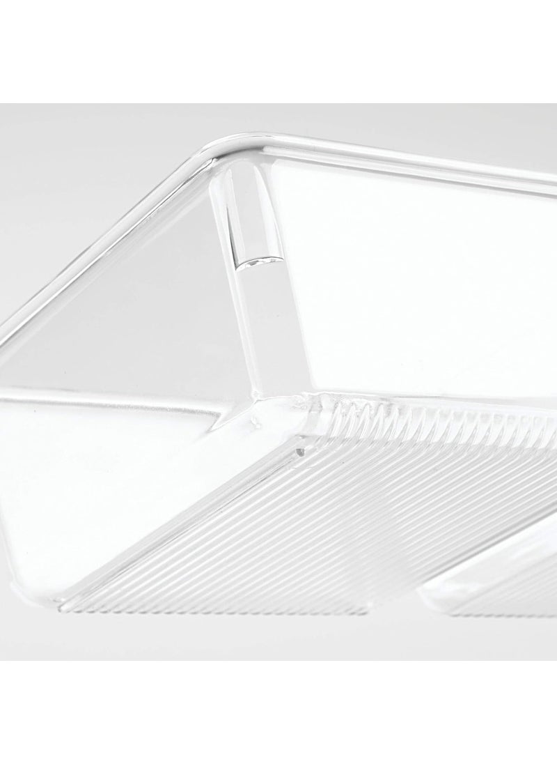 InterDesign InterDesign Linus NonSlip Multipurpose Plastic Drawer Organizer for Clips Stables Cutlery Gadgets Office Supplies Cosmetics Clear  - Image 3
