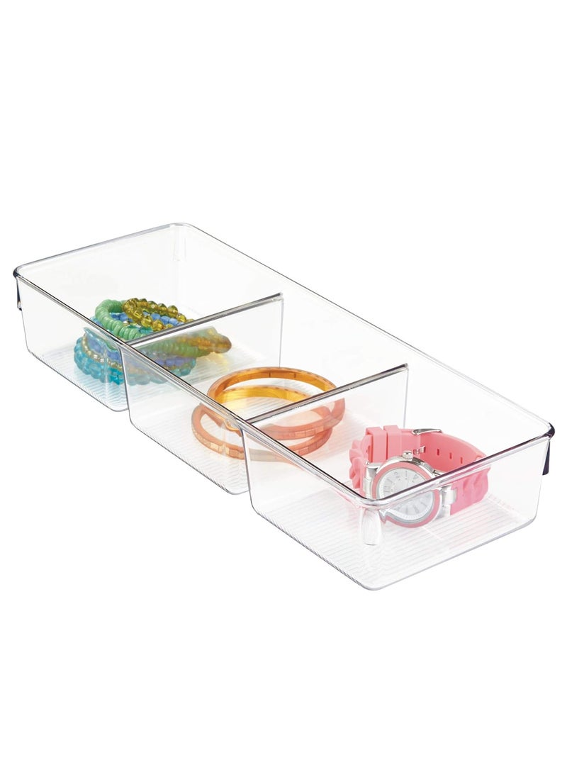 InterDesign InterDesign Linus NonSlip Multipurpose Plastic Drawer Organizer for Clips Stables Cutlery Gadgets Office Supplies Cosmetics Clear  - Image 5