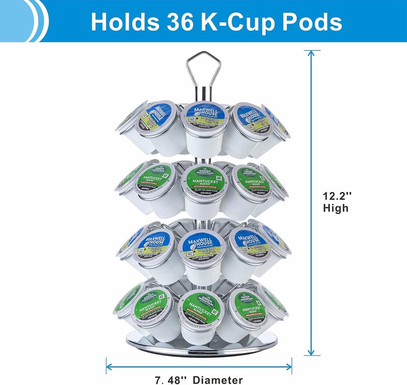 Rice rat K cup Holder Storage Coffee Capsules Pod Holder Carousel 4 Tier Compatible with 36 K-Cup Pods - Image 2