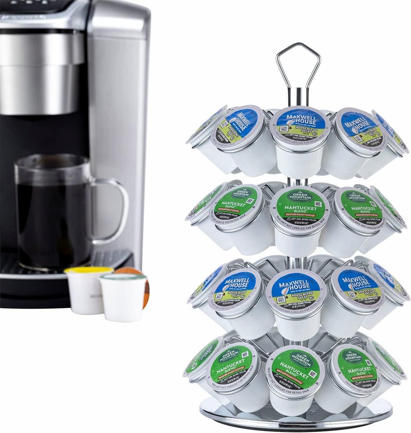 Rice rat K cup Holder Storage Coffee Capsules Pod Holder Carousel 4 Tier Compatible with 36 K-Cup Pods - Image 1