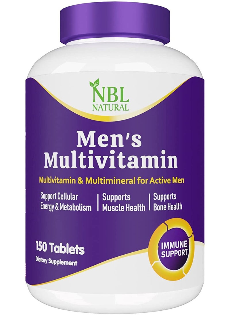 NBL Natural High Potency Multivitamin for Active Men Muscle Health Support Immune Support Energy and Metabolism Support 150 Tablets 150 Tablets  - Image 1