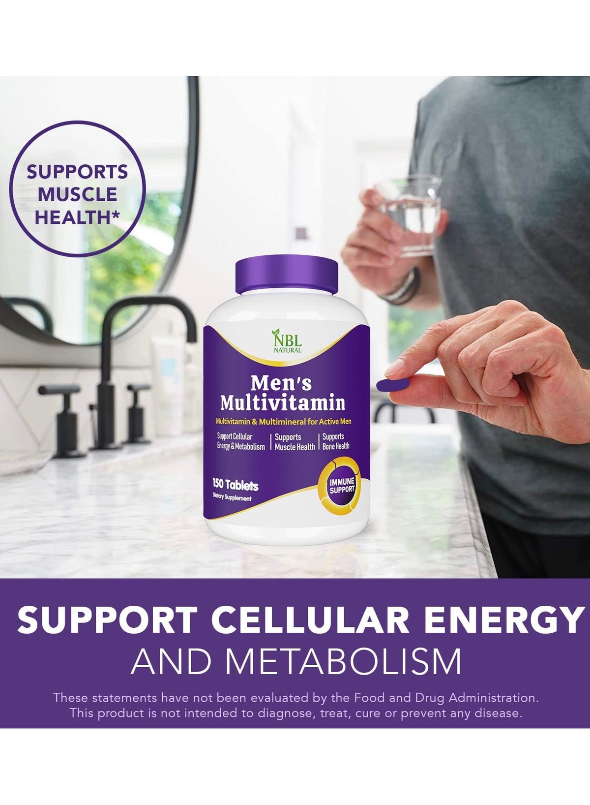 Nbl Natural High Potency Multivitamin For Active Men Muscle Health Tablets 150'S