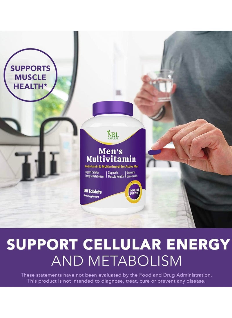 High Potency Multivitamin for Active Men Muscle Health Support Immune Support Energy and Metabolism Support 150 Tablets 150 Tablets