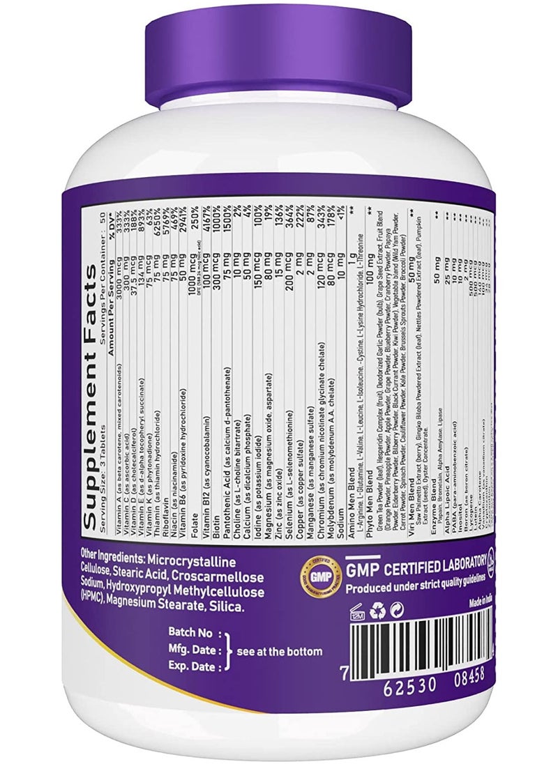 NBL Natural High Potency Multivitamin for Active Men Muscle Health Support Immune Support Energy and Metabolism Support 150 Tablets 150 Tablets  - Image 2