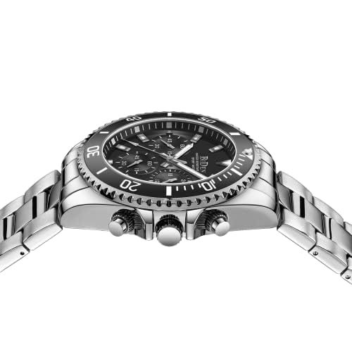 BIDEN Mens Watches Chronograph Black Stainless Steel Waterproof Date Analog Quartz Watch Business Casual Fashion Wrist Watches for Men - Image 5