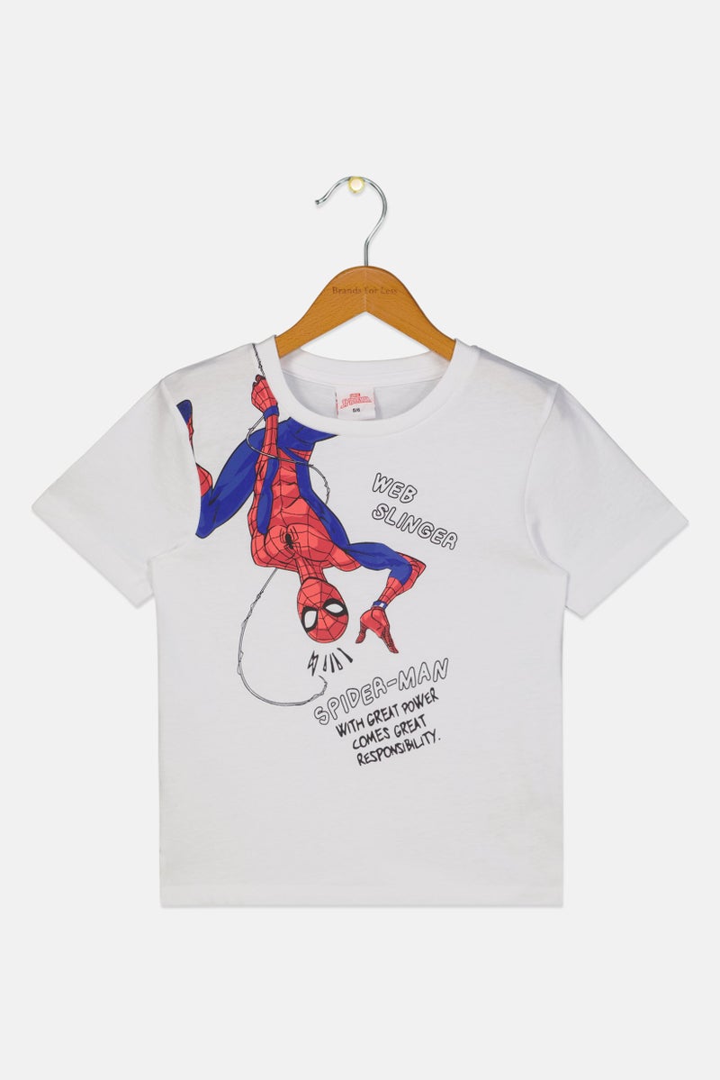 MARVEL Kids Boy Spiderman Short Sleeve T-Shirt, White - Image 2
