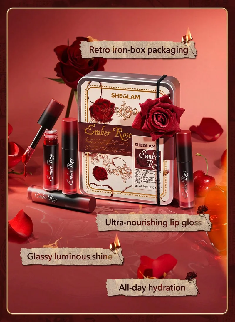 SHEGLAM Sheglam Ember Rose Immortal Love Nourishing Lip Gloss Set