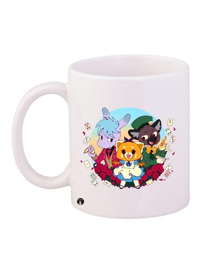 Cartoon Printed Coffee Mug White/Green/Red 11ounce