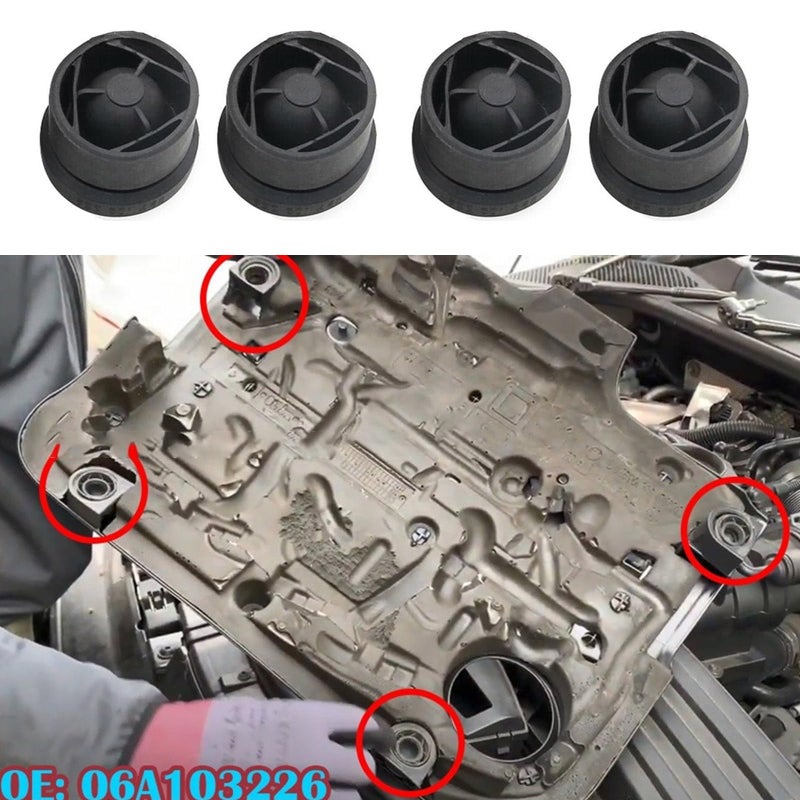 4Pcs Heat Resistant Rubber Engine Hood Cushion Protectors For Wear Protection - Image 3