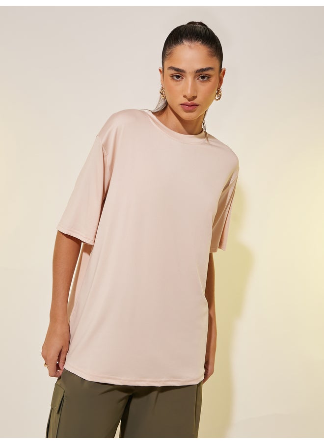 Take Two Take Two Round Neck Back Slogan Print T-Shirt  - Image 4