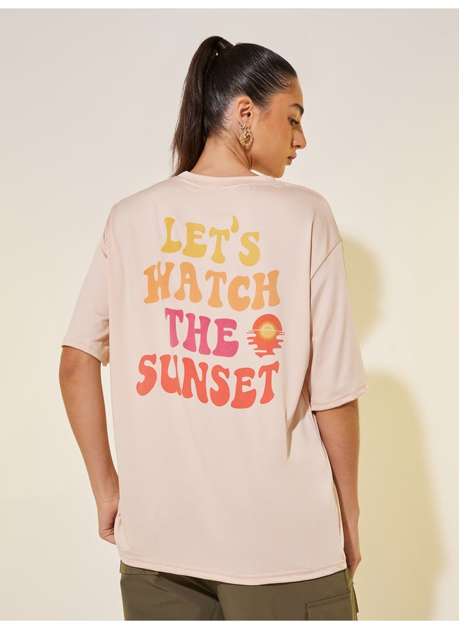 Take Two Take Two Round Neck Back Slogan Print T-Shirt  - Image 5
