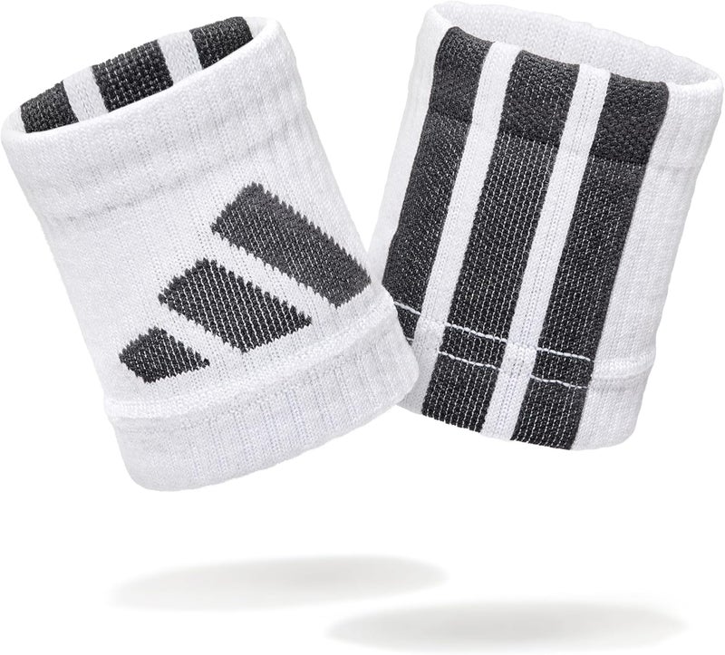 Adidas حماة المعصم من أديداس - 8 سم - أبيض/أسود - Image 1