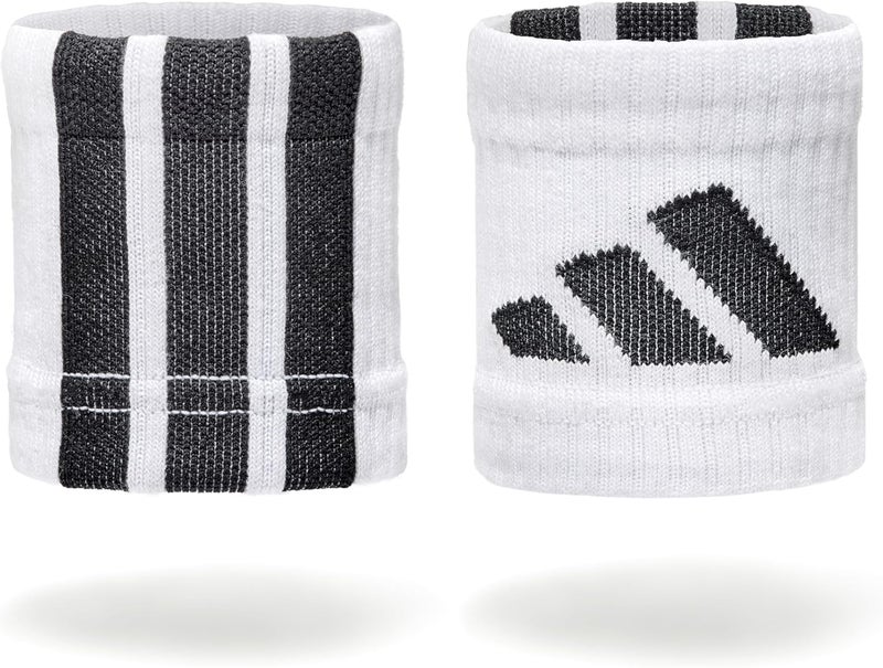Adidas حماة المعصم من أديداس - 8 سم - أبيض/أسود - Image 2
