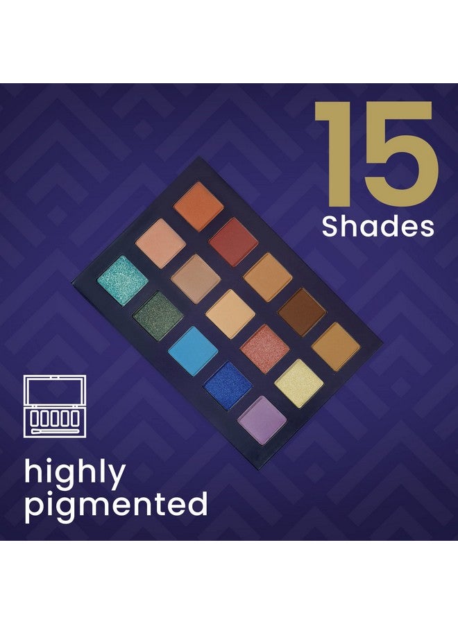 Ccolor Cosmetics Tropical 15 Color Eyeshadow Palette Highly Pigmented Long Wearing Easy To Blend Bright Blues Neutral Matte & Shimmer Eye Shadow Professionally Formulated Eye Makeup - Image 3