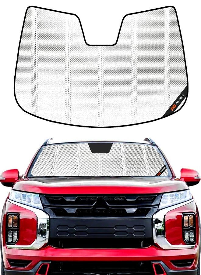 Pigenius واقي شمس للزجاج الأمامي من بيجينيوس لسيارة ميتسوبيشي أوتلاندر 2022-2024. واقي شمس للنافذة الأمامية مصنوع من فيلم ألومنيوم عاكس - بليز بلوك - Image 1