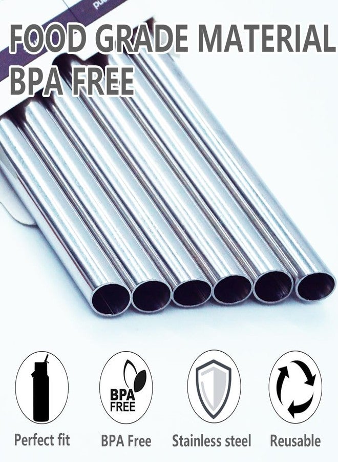 Dreamfocus Reusable Metal Straws Replacement Stainless Steel for Hydro Flask Wide Mouth Bottle 40 oz 6-Pack - Image 4
