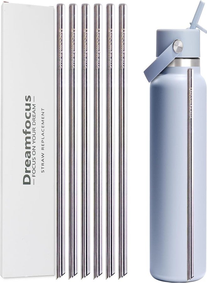 Dreamfocus Reusable Metal Straws Replacement Stainless Steel for Hydro Flask Wide Mouth Bottle 40 oz 6-Pack - Image 1