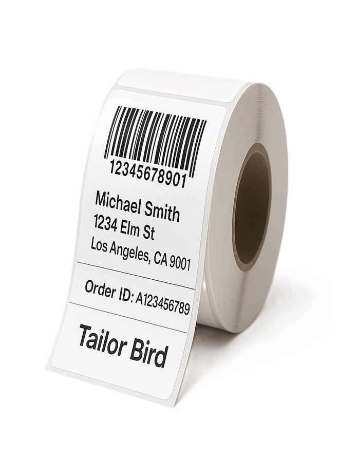 Tailor Bird لفة ملصقات حرارية مباشرة من تايلور بيرد للشحن | 4 × 6 بوصة (100 × 150 مم) | لا حاجة لشريط | 400 ملصق في اللفة (4 × 6 بوصة، 2، عدد) - Image 1