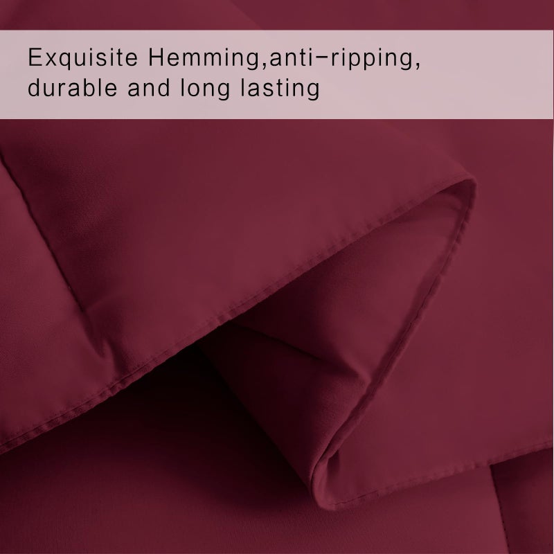 COHOME Premium King Size Comforter, All-Season Quilted Down Alternative Duvet Insert, Luxury Hotel GentleSoft Comforter with Anti-Clump Tech & 8 Tabs - Reversible - Burgundy 90x102 inches - Image 4
