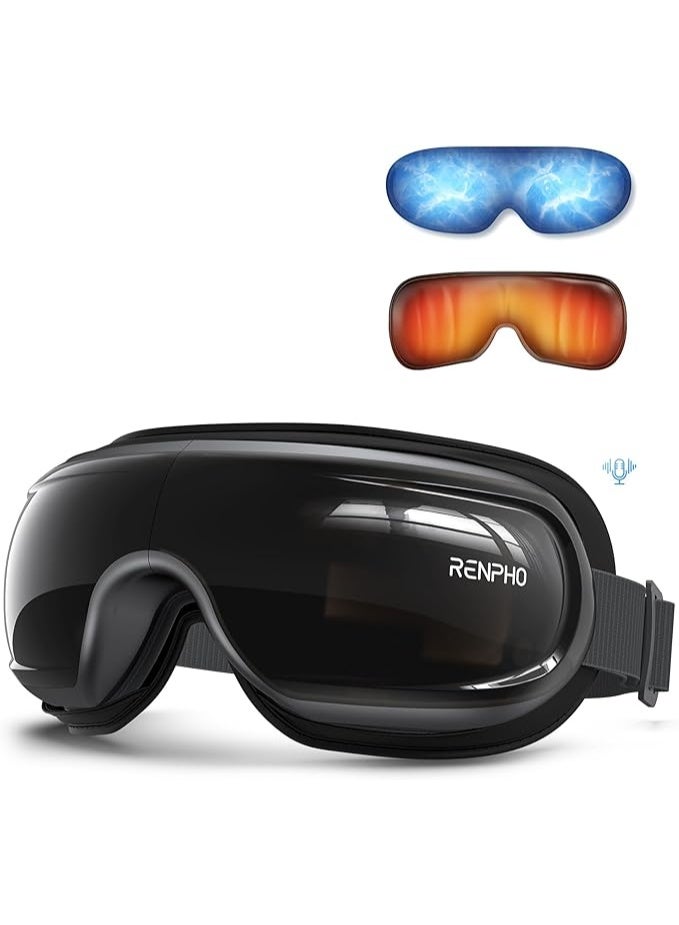 رينفو جهاز تدليك العين RENPHO Eyeris 3 مع التحكم الصوتي: قناع عين مدفأ مزود بخاصية التدفئة والتبريد لتخفيف الصداع النصفي والإجهاد، ومؤهل للاستخدام ضمن برامج FSA/HSA، ويعد هدية مثالية لعيد الميلاد للنساء والرجال.  يأتي مع إعدادات تدليك مخصصة (DIY) وميزة تشغيل الموسيقى لزيادة الاسترخاء، مما يجعله جهازًا متكاملًا للاسترخاء والراحة للعينين. - Image 1