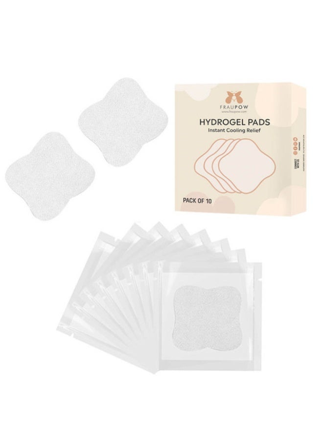 Fraupow Hydrogel Pads | Pack of 10 | Instant Cooling Relief for Sore Cracked Nipples | Award Winning Reusable Nipple Pads | Promotes Healing & Protection | Soothing | Includes Midwife Consultation - Image 1