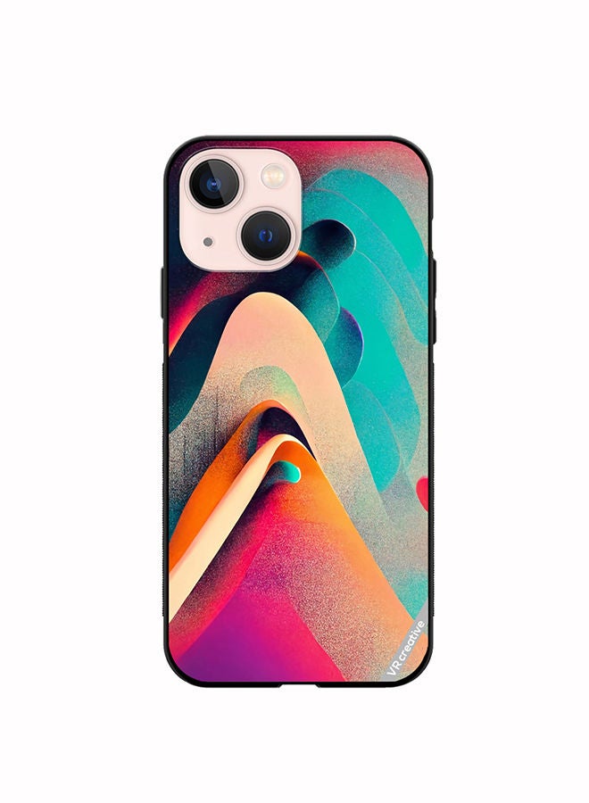 VR CREATIVE Protective Case Cover For Apple iPhone 14 Abstract Waves Lines Design Multicolour - Image 1
