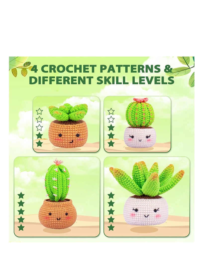 Beginner Crochet Kit with Step-by-Step Video Tutorials - DIY Arts and Crafts for Adults and Kids - 4 Pack Knitting Supplies for Plant Lovers - Image 3