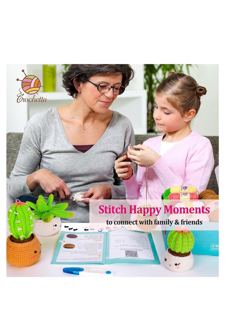 Beginner Crochet Kit with Step-by-Step Video Tutorials - DIY Arts and Crafts for Adults and Kids - 4 Pack Knitting Supplies for Plant Lovers - Image 2