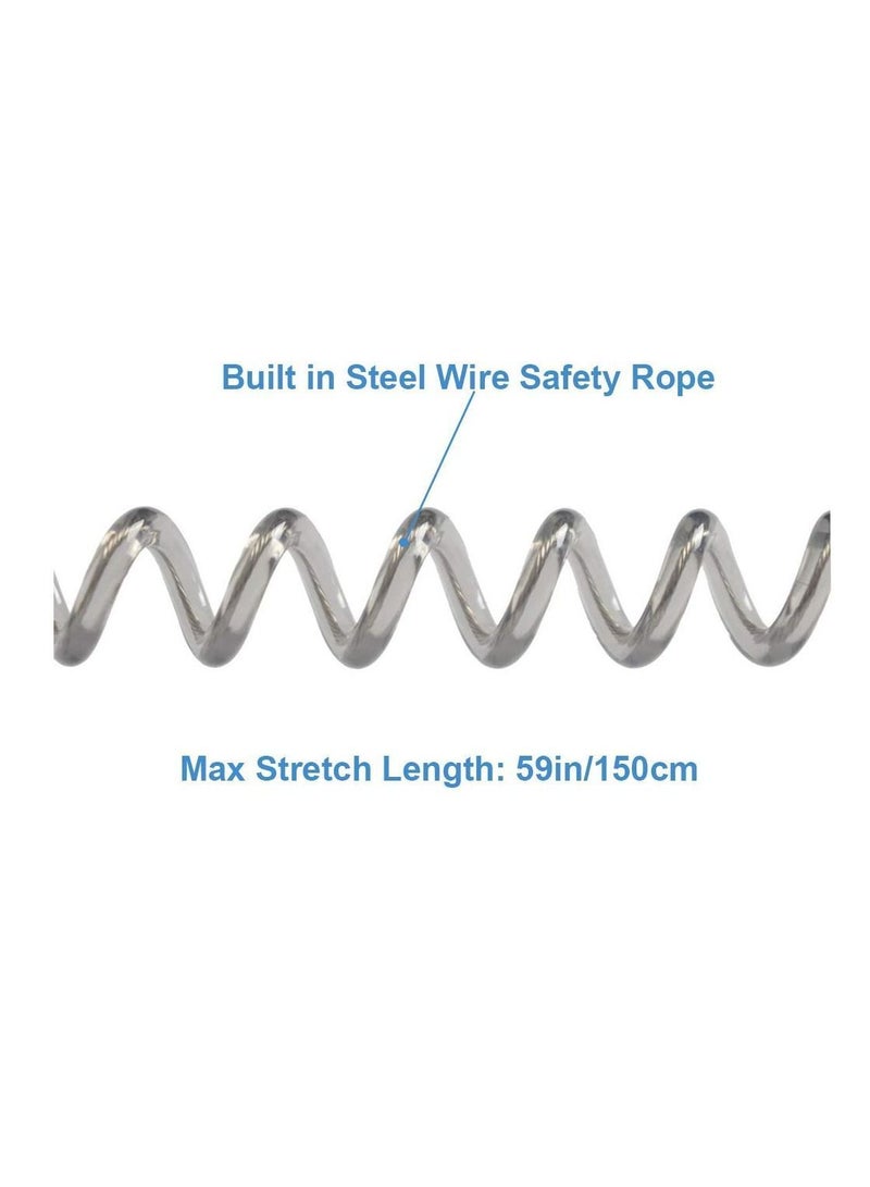 Y&D 6 Pack Retractable Safety Coiled Lanyard with Aluminium Alloy Carabiner Clip for Securing Pliers Lip Grips Boating - Image 3