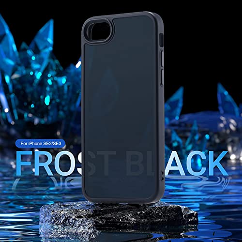 Yriklso Shockproof Case for iPhone SE 2022/2020 [Military Drop Certified] - Semi-Clear Hard Back Protective Slim Case for iPhone SE/8 (4.7") - Frosted Black - Image 4