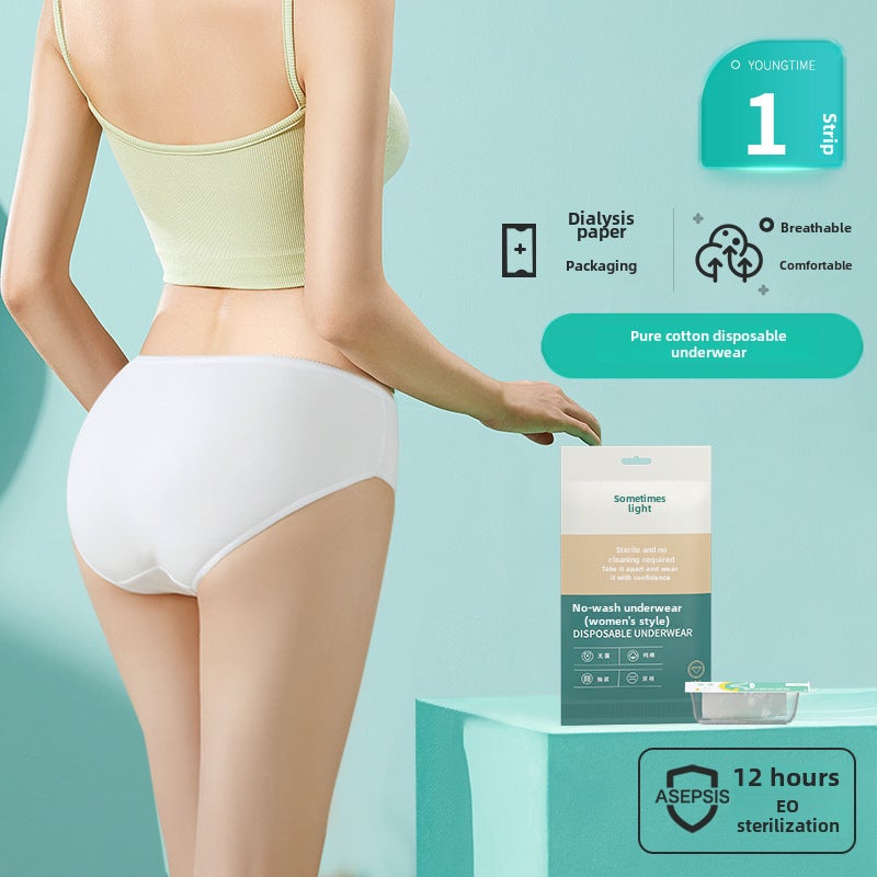 Generic Cotton Maternity Disposable Underwear Set Triangle Women's White Single Pack * 1 Pack 