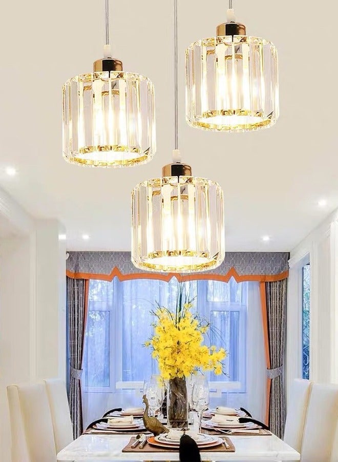 VUCATIN 3-Light Cluster Pendant Lights Crystal Chandelier Gold Hanging Pendant Light Fixture for Kitchen Island Modern Adjustable Pendant Lighting for Dining Living Room Foyer Hallway Bulb not Included (M46) - Image 4