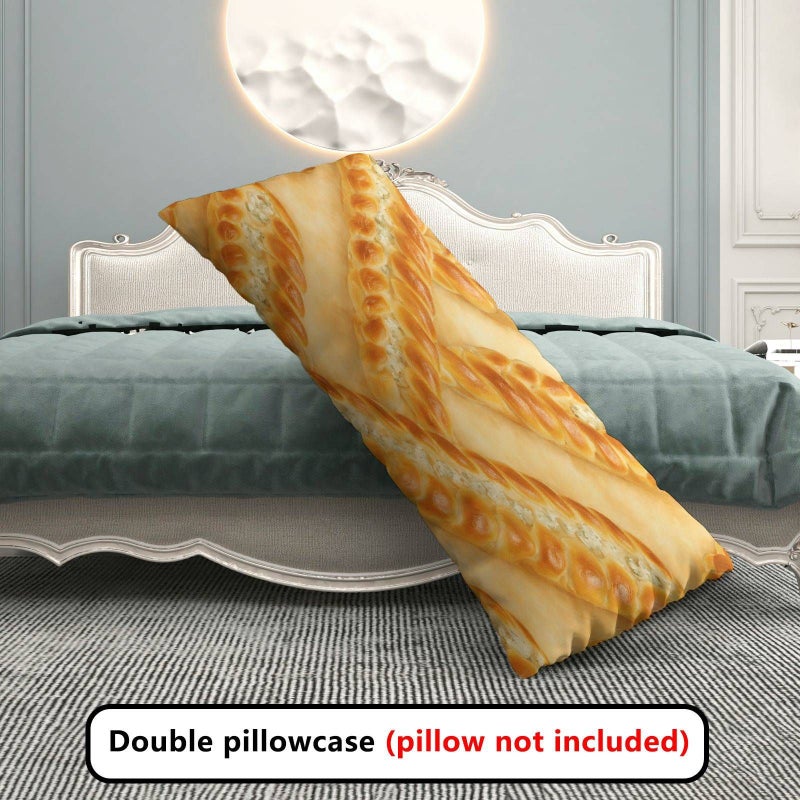 Mixed Colors Rectangular Pillow Cover For Sofa And Bed Decoration With Baguette Bread Pattern Soft Polyester Fiber Zipper Closure 15.75x47.24inch - Image 2