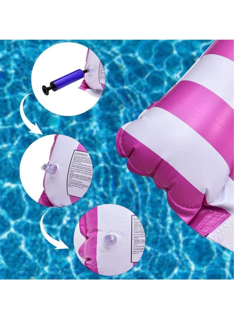 SYOSI Swimming Pool Float Hammock, 2 Pack Pink and Lightblue 4-in-1 Multi-Purpose Hammock Inflatable Pool Float Fun Backyard Swimming Pool Saddle Chair Hammock Drifter for Adults and Kids  - Image 5