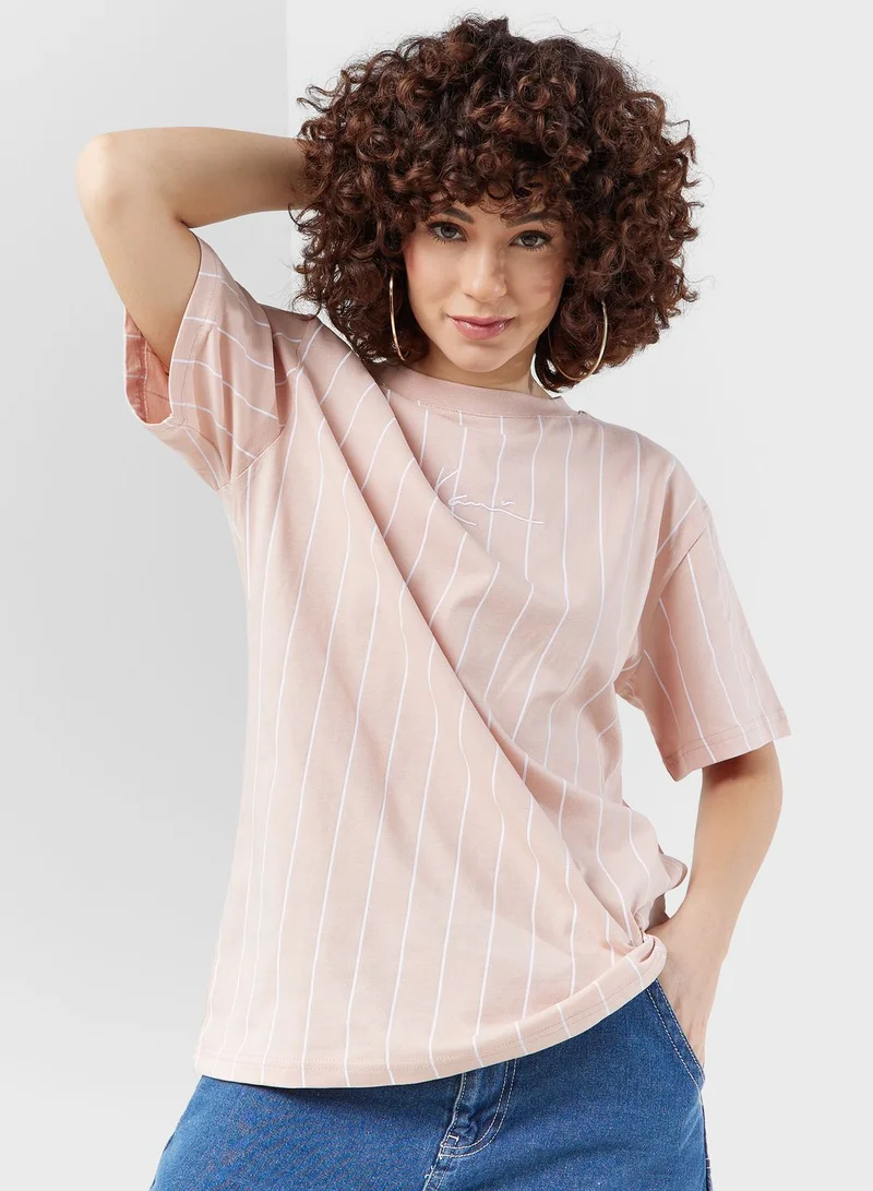 Karl Kani Small Signature Pinstripe T-Shirt