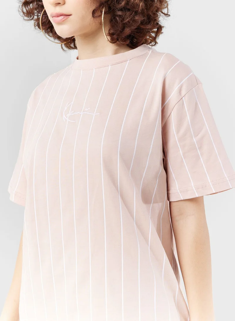 Karl Kani Small Signature Pinstripe T-Shirt