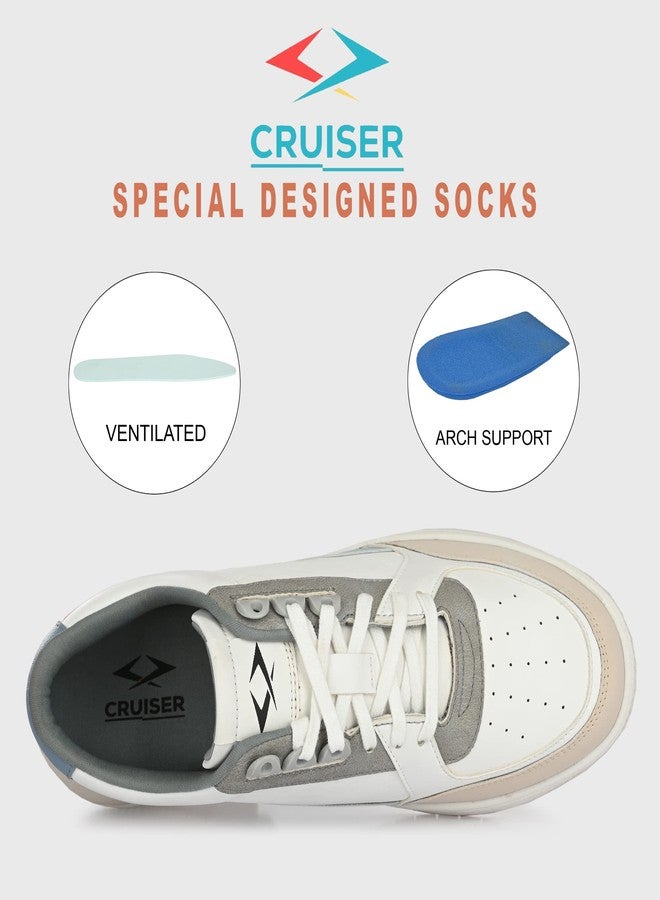 كروزر حذاء رياضي رجالي أبيض من كروزر، طراز أوغسطس، مقاس 8 بريطاني (2505-12) - Image 4