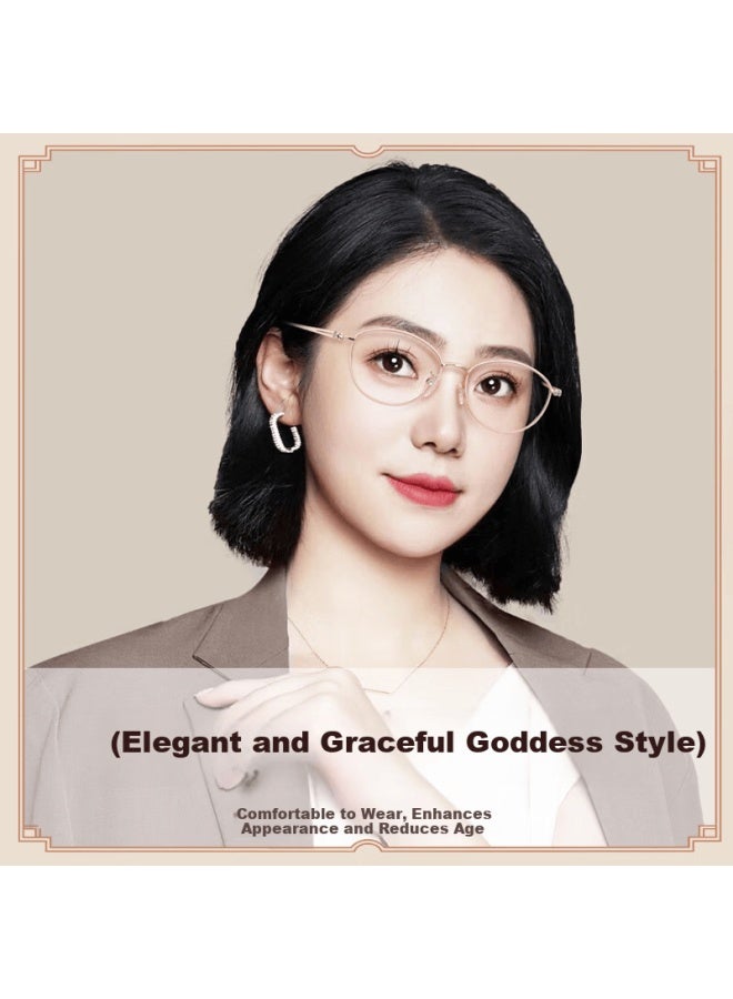 Pulais Women's Reading Gl Anti-blue Light Hd Elegant Gold Rim Presbyopia Gl Model 30018 - Image 1