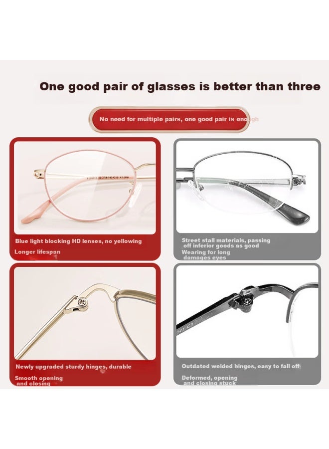 Pulais Women's Reading Gl Anti-blue Light Hd Elegant Gold Rim Presbyopia Gl Model 30018 - Image 4