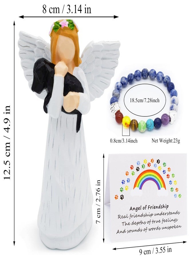Anrkets Angel of Friendship Pet Memorial Gift - Dog Remembrance Angel Figurine with 7 Chakra Rainbow Bridge Bracelet, Sympathy Gift for Loss of a Beloved Dog - Image 4