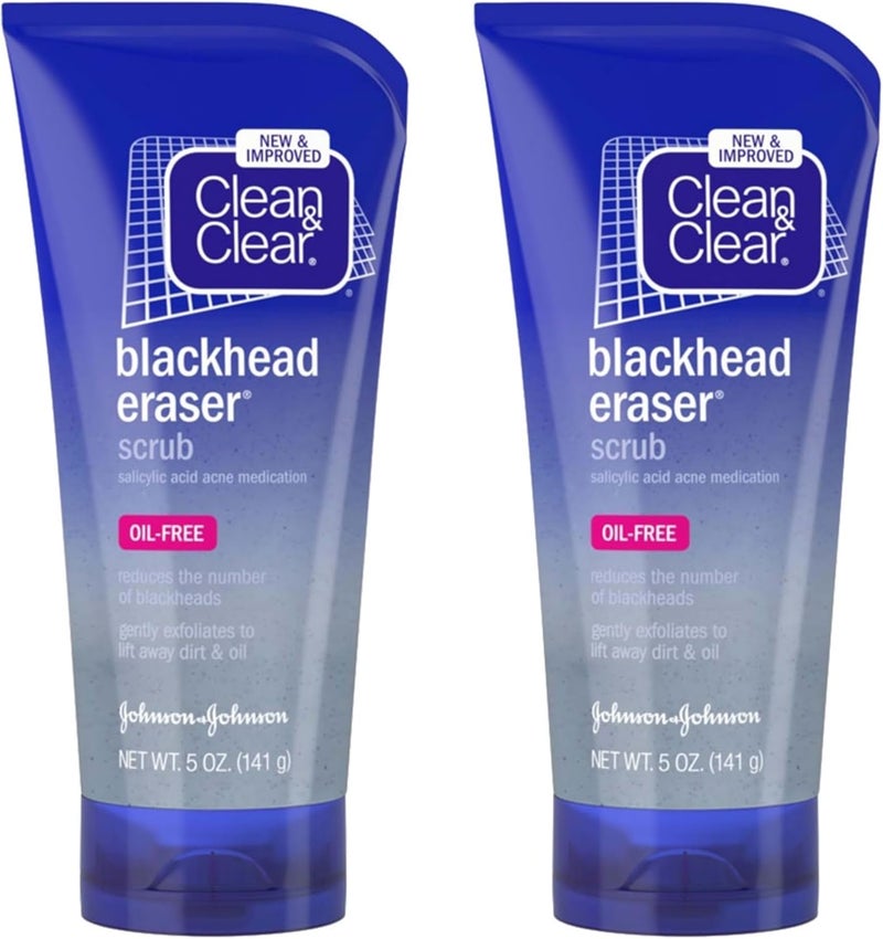 Clean & Clear Blackhead Eraser Oil-Free Facial Scrub with 2% Salicylic Acid, 5 Oz, Pack of 2 - Image 2