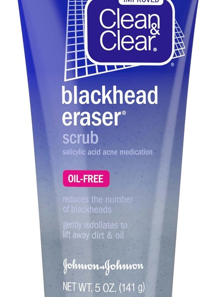 Clean & Clear Blackhead Eraser Oil-Free Facial Scrub with 2% Salicylic Acid, 5 Oz, Pack of 2 - Image 1