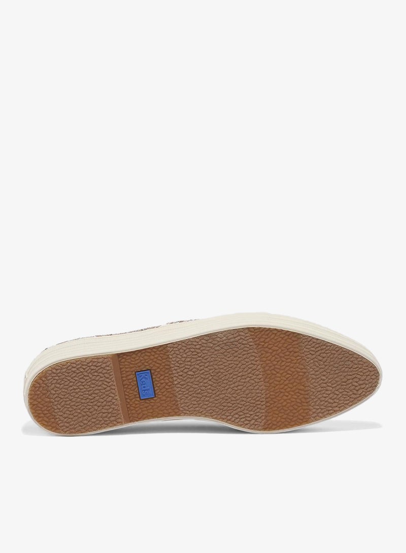 Keds Women's Point Lace Up Platform Glitter Casual Sneaker Gold - Image 4