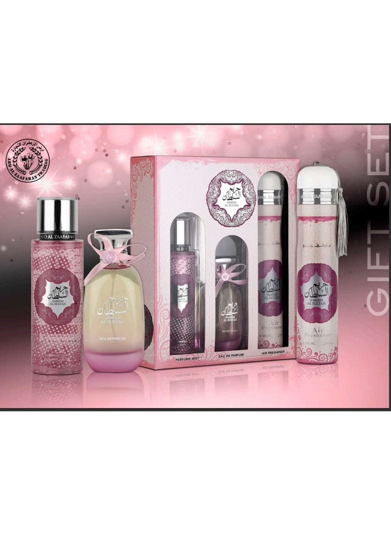 ارض الزعفران - حريم السلطان (مجموعة هدايا) عطر 100 مل + 250 مل معطر جسم + 300 مل معطر جو - Image 1