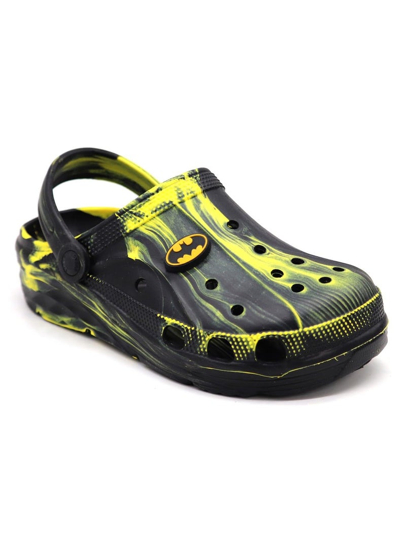 SVAAR Batman Men's Marble Effect Clogs with Authentic Batman Charms and Adjustable Back Strap Black - Image 3