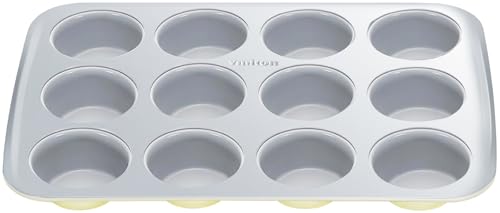 Ymiton Nonstick Ceramic 12 Cup Muffin Pan Cupcake Pan for Baking NonToxic Muffin tin Ceramic Coating PTFE PFOA Free Oven Safe 550F Aluminized Steel Yellow - Image 1