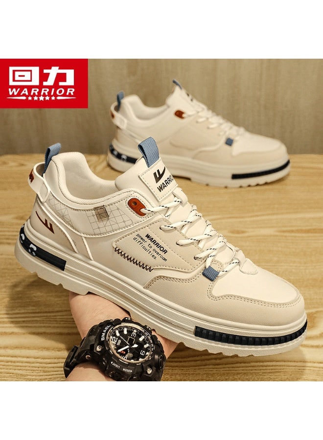 Warrior Men's Beige Casual Sneakers 2025 New Trendy Lightweight Non-slip Platform Shoes for Daily & Outdoor 44SIZE - Image 1